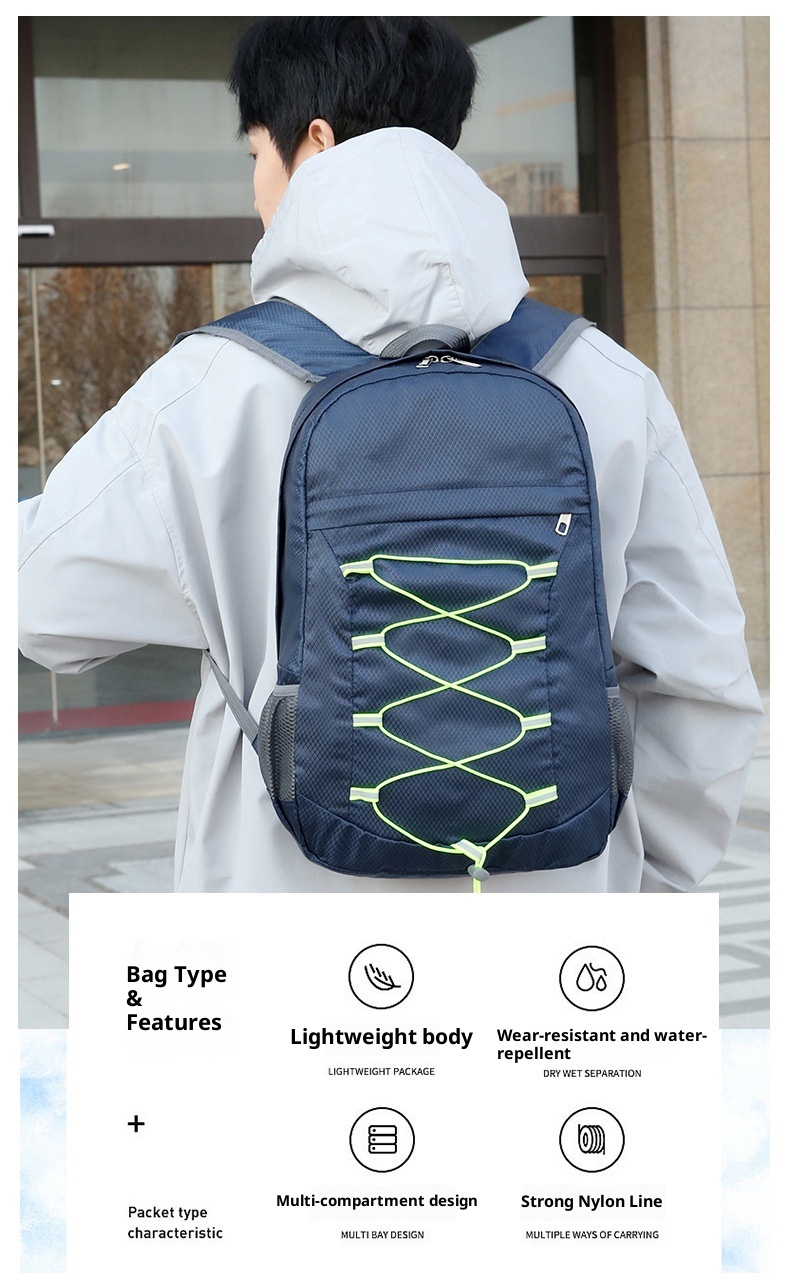 ActiveGo Outdoor Faltbarer Rucksack für Damen und Herren, Multifunktionaler Wander-, Sport- und Reiserucksack, Großes Fassungsvermögen, Tragbar zum Klettern_voghion.com