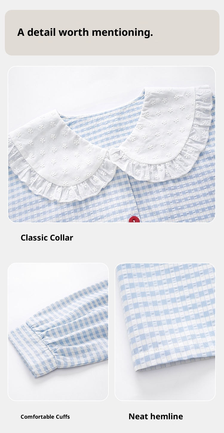 ChicShe Princess Style Pajamas For Women Spring And Autumn Cloud Cotton Sleeve Long Pants Swe Cute Homewear Student Wearable_voghion.com