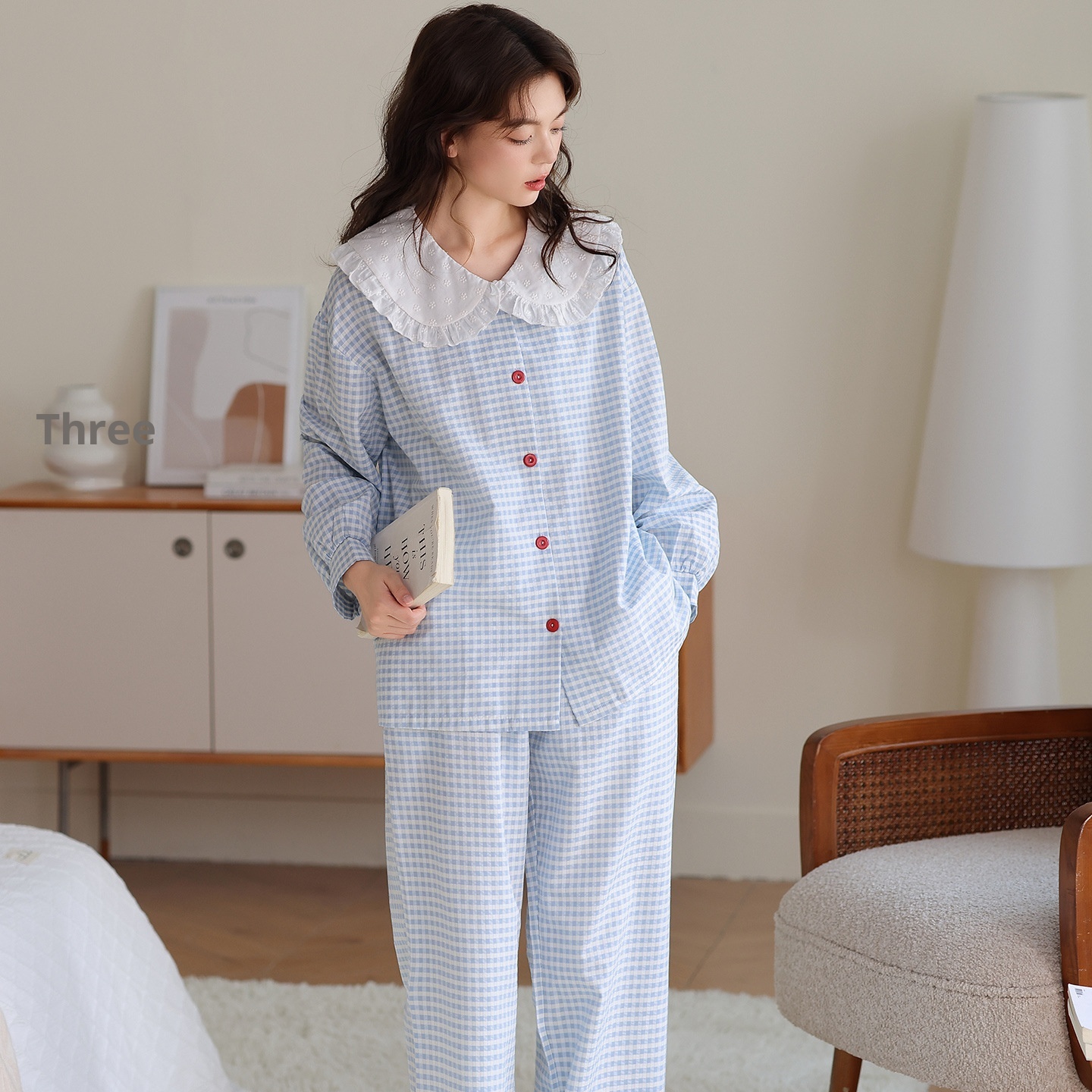ChicShe Princess Style Pajamas For Women Spring And Autumn Cloud Cotton Sleeve Long Pants Swe Cute Homewear Student Wearable_voghion.com