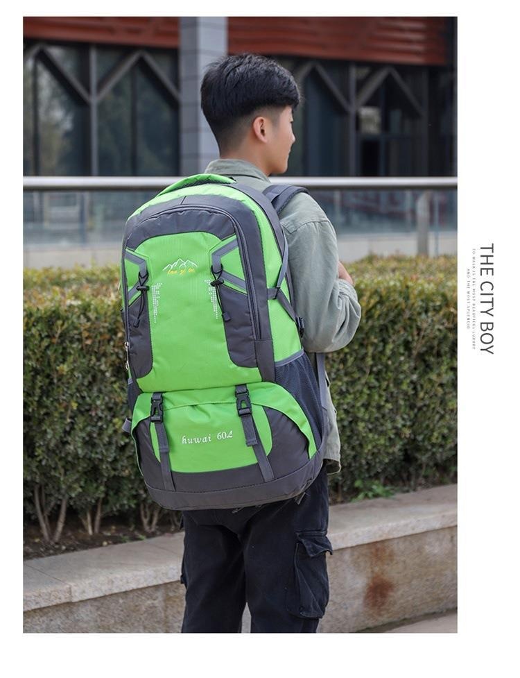 ActiveGo 60L Large Capacity Outdoor Hiking Water-Resistant Nylon Bag Couple Casual Sports Travel Backpack_voghion.com