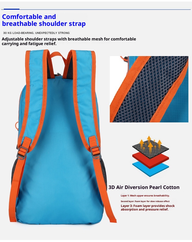 ActiveGo Cross-border Lihtweiht Foldin Hikin Lare Capacity Outdoor Travel Backpack Water-resistant Portable Sports School_voghion.com