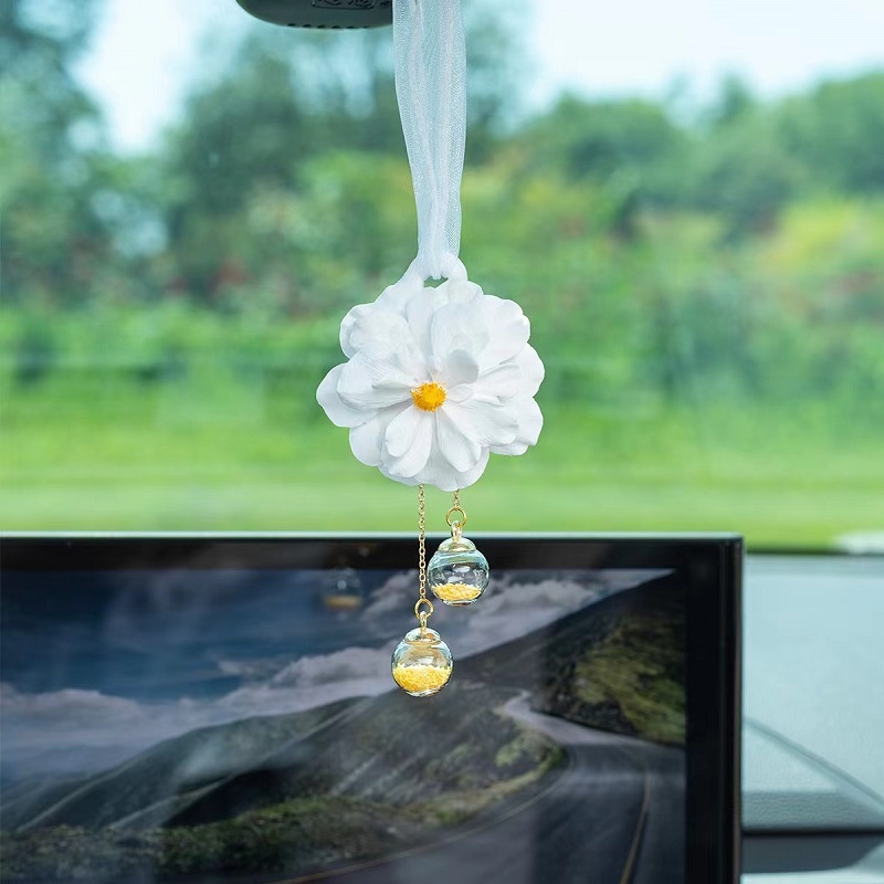 Car Rearview Mirror Hanin Frarance Piece Decor Wardrobe Diffuser Stone Two-tone Pendant Swan Air Vent Ornament_voghion.com