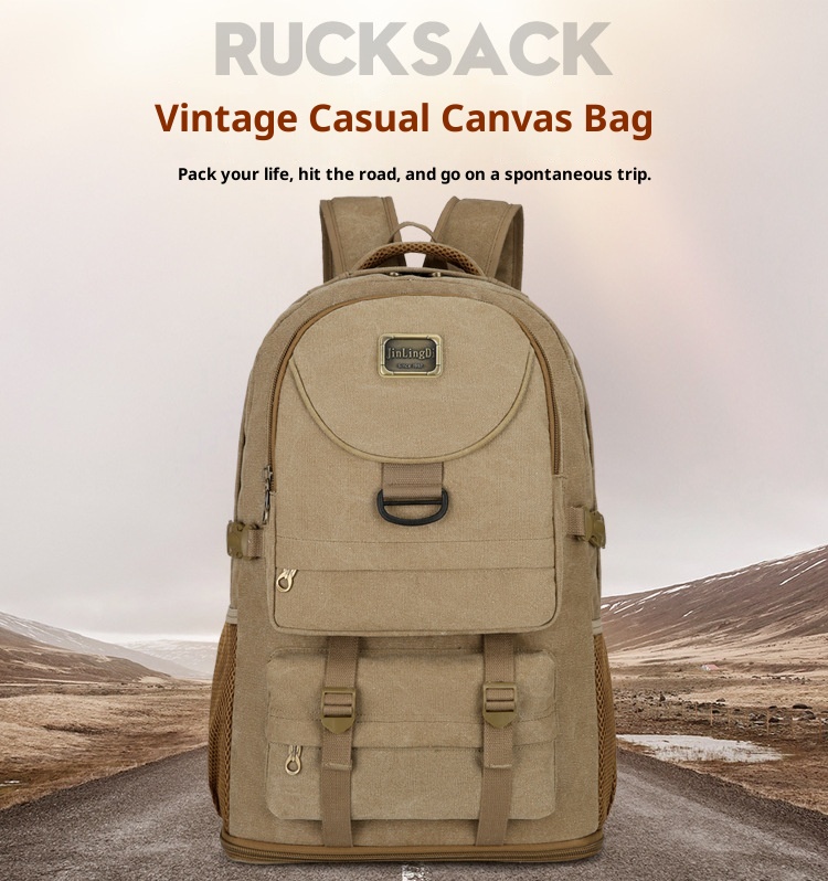 ActiveGo New Large Capacity Backpack Thickened Canvas Luggage Men And Women Mountaineering Lightweight Travel Working Outdoor Bag_voghion.com