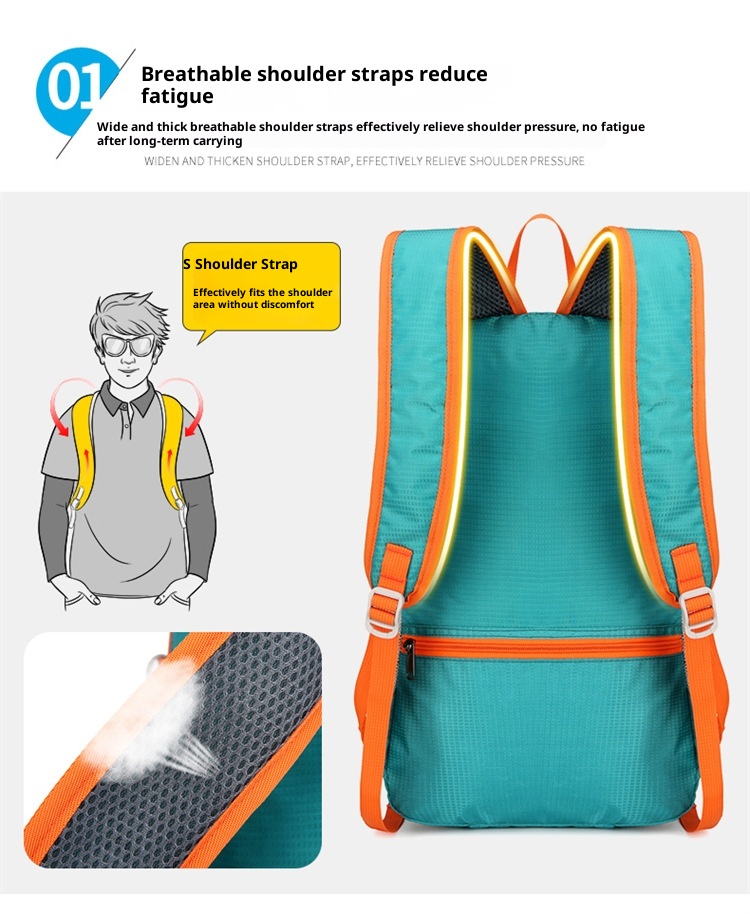 ActiveGo Authentic Outdoor Hiking Bag Travel Foldable Unisex Large Capacity Nylon Waterproof Lightweight Backpack_voghion.com