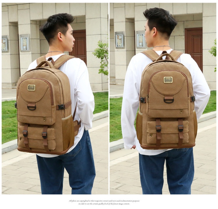 ActiveGo New Large Capacity Backpack Thickened Canvas Luggage Men And Women Mountaineering Lightweight Travel Working Outdoor Bag_voghion.com