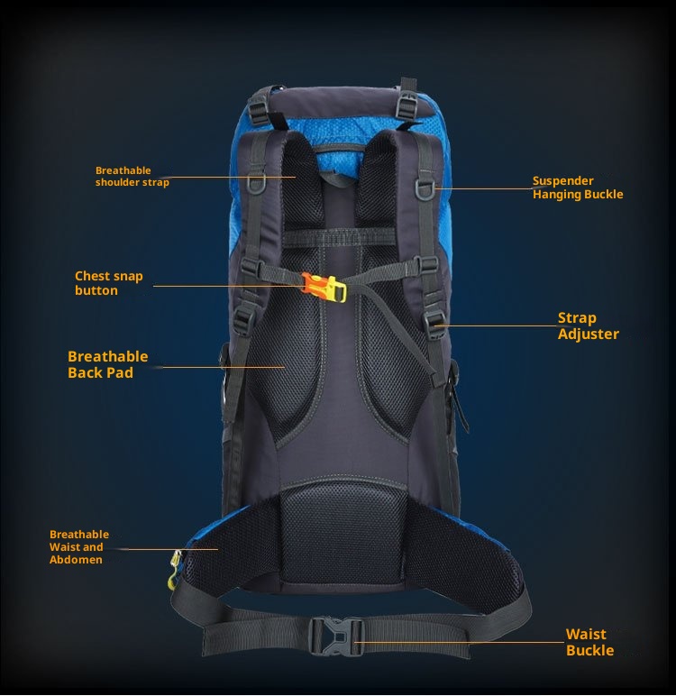 Sac à dos ActiveGo Outdoor Mountaineering pour hommes et femmes, grande capacité, léger et imperméable, idéal pour la randonnée et les voyages._voghion.com