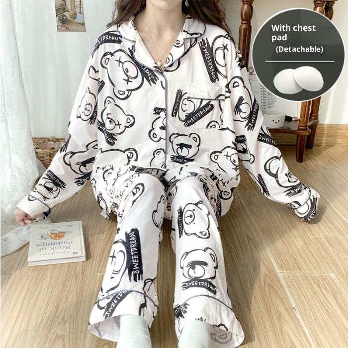 ChicShe Cross-Border Women's Pajamas Spring Long Sleeve 2024 New Autumn And Winter Plus Size Thin Loose Cardigan Loungewear_voghion.com