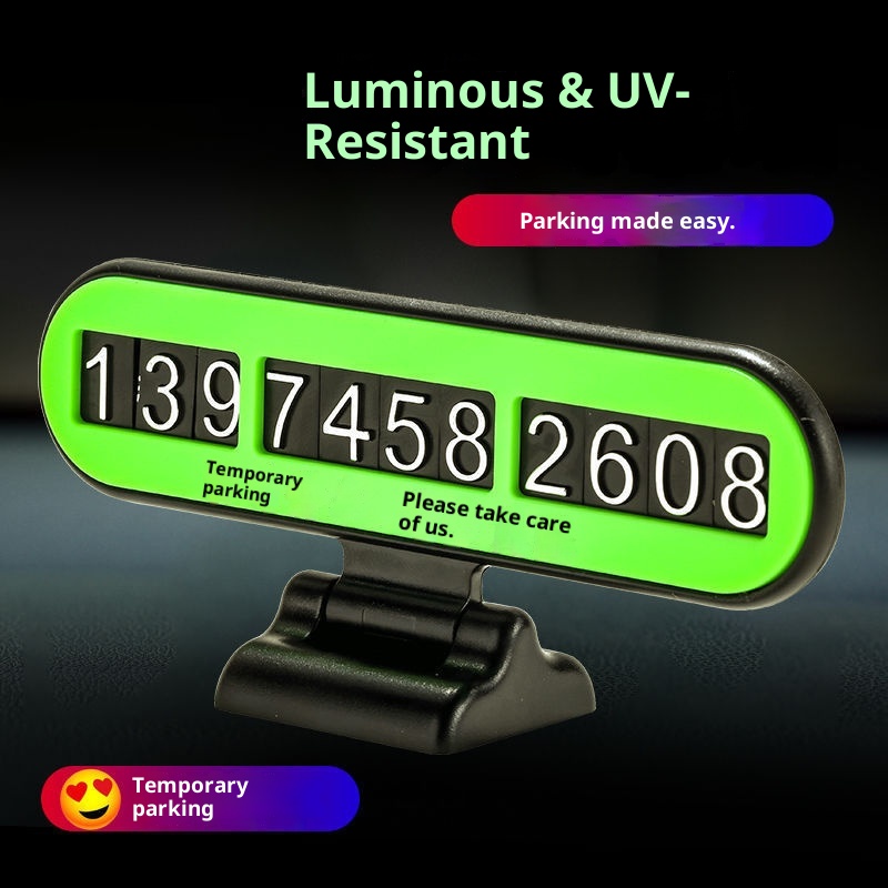 Interior Decoration Temporary Parking Sign Phone Number Move Dashboard Electric Car_voghion.com