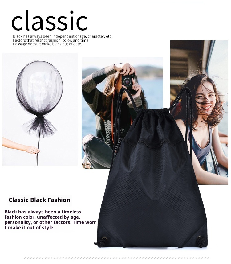 ActiveGo New Simple Pocket Backpack For Men And Women, Casual Travel Backpack, Lare Capacity Drawstrin Gym Sports Basketball_voghion.com