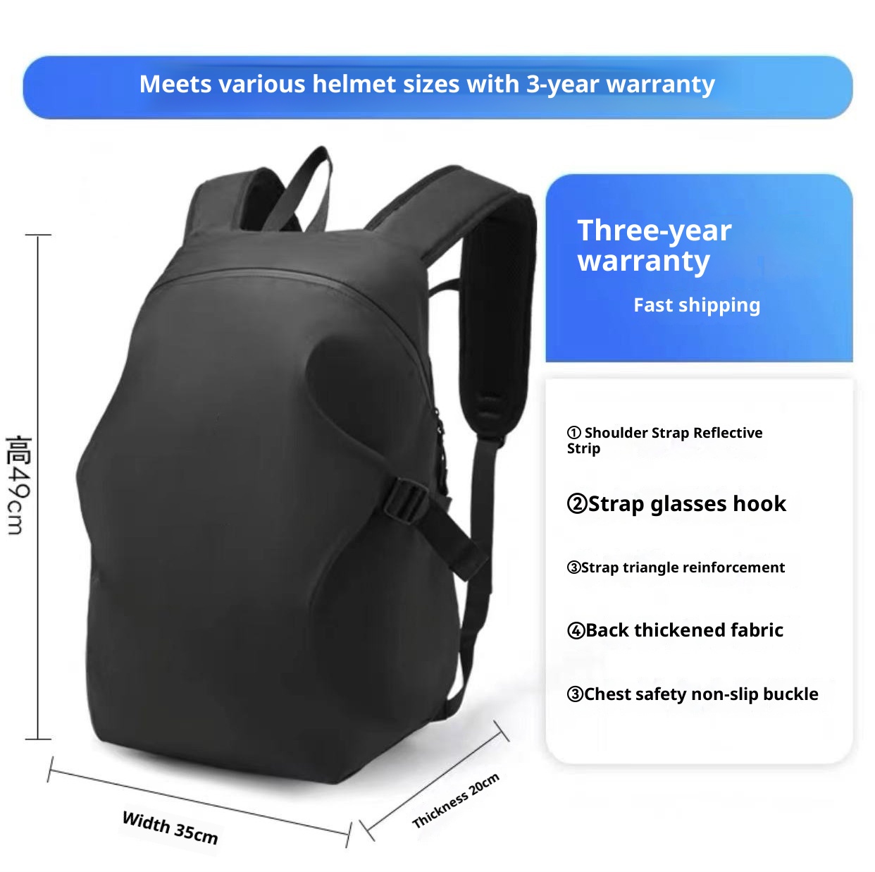 ActiveGo Helm auf Lager Outdoor-Sportarten Reiten Großer Fassungsvermögen Multifunktionaler wasserdichter Rucksack Pendler Motorrad Schultasche_voghion.com