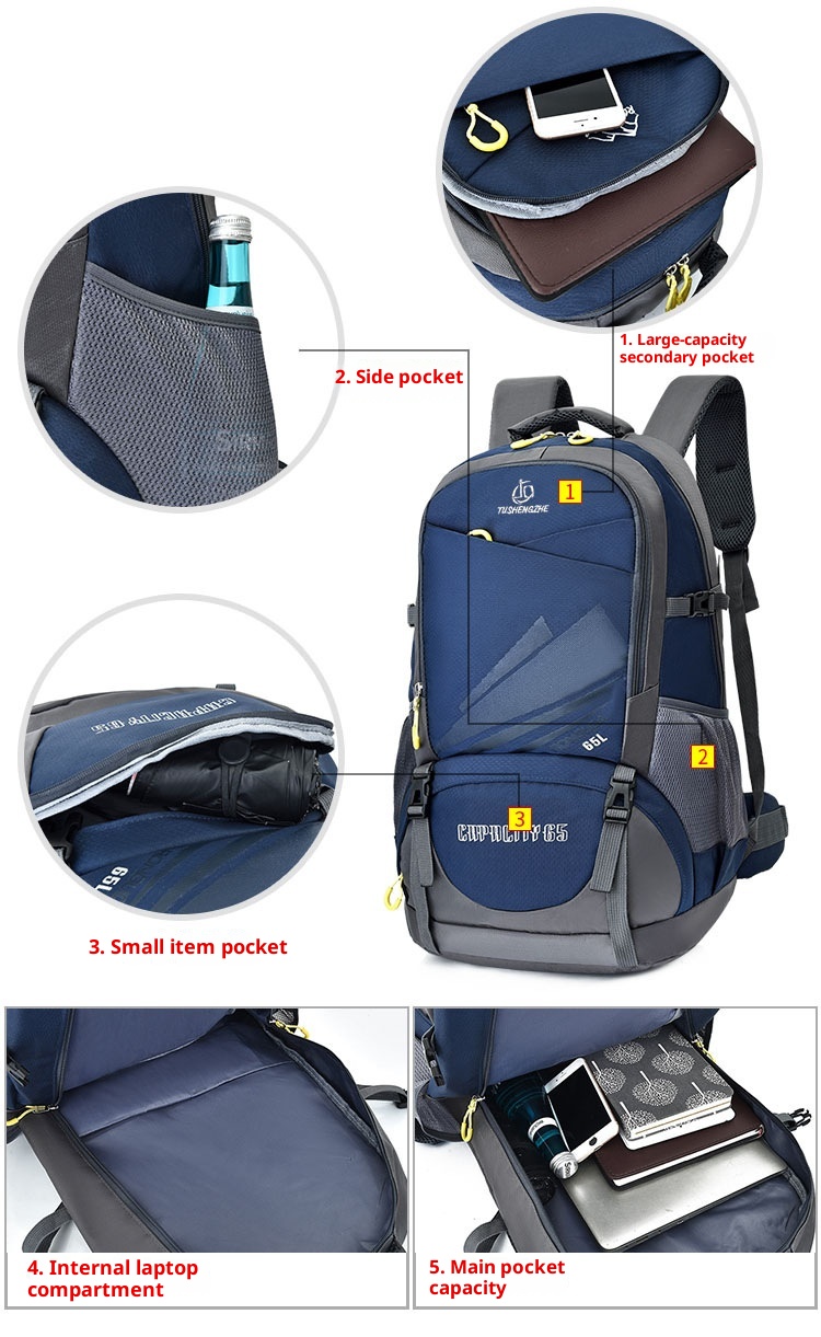 ActiveGo Waterproof And Wear-resistant Large Capacity New Hiking Camping Travel Mountaineering Bag Outdoor Backpack_voghion.com