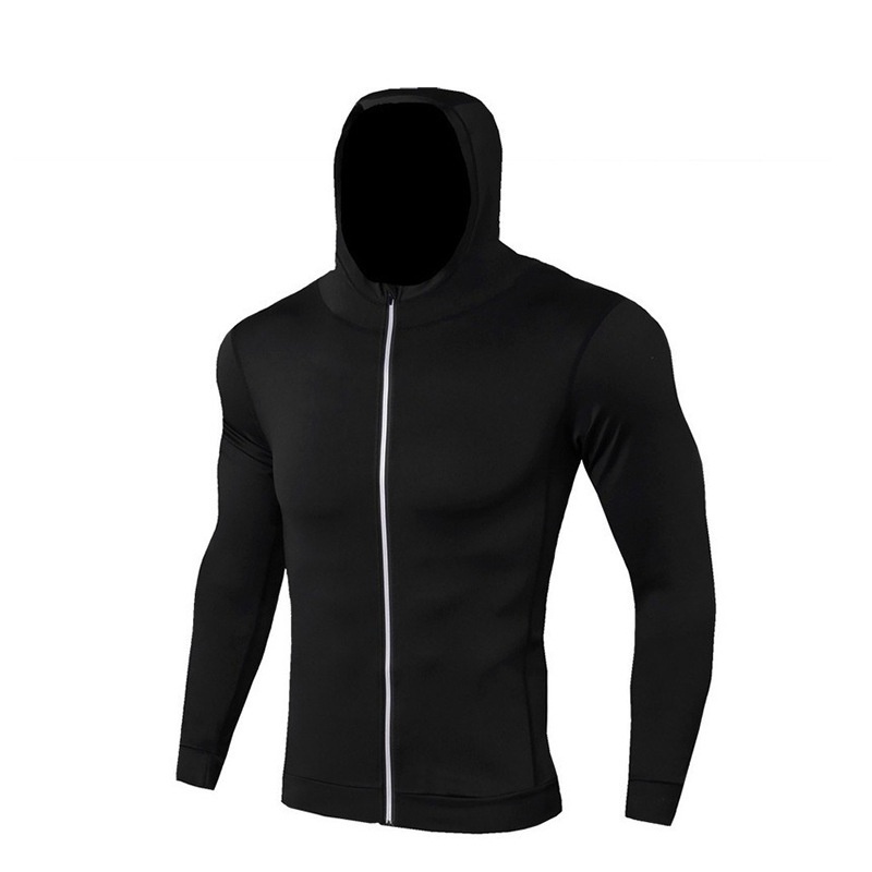 boy Boy Quick-Dry Breathable High Elastic Hoodie Windproof Thin Sweatshirt Autumn Winter Men's Sports Tight-Fitting Jacket_voghion.com