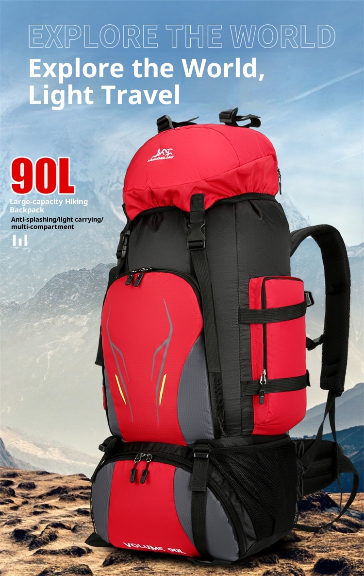 Zaino da viaggio unisex ActiveGo da 90 litri, grande capacità, per campeggio, escursionismo_voghion.com