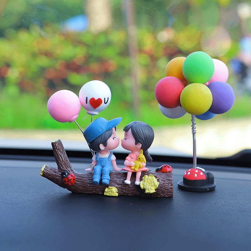 Little Deng Little Deng New Cute Tree Branch Couple Car Interior Cartoon Dashboard Balloon Decoration_voghion.com