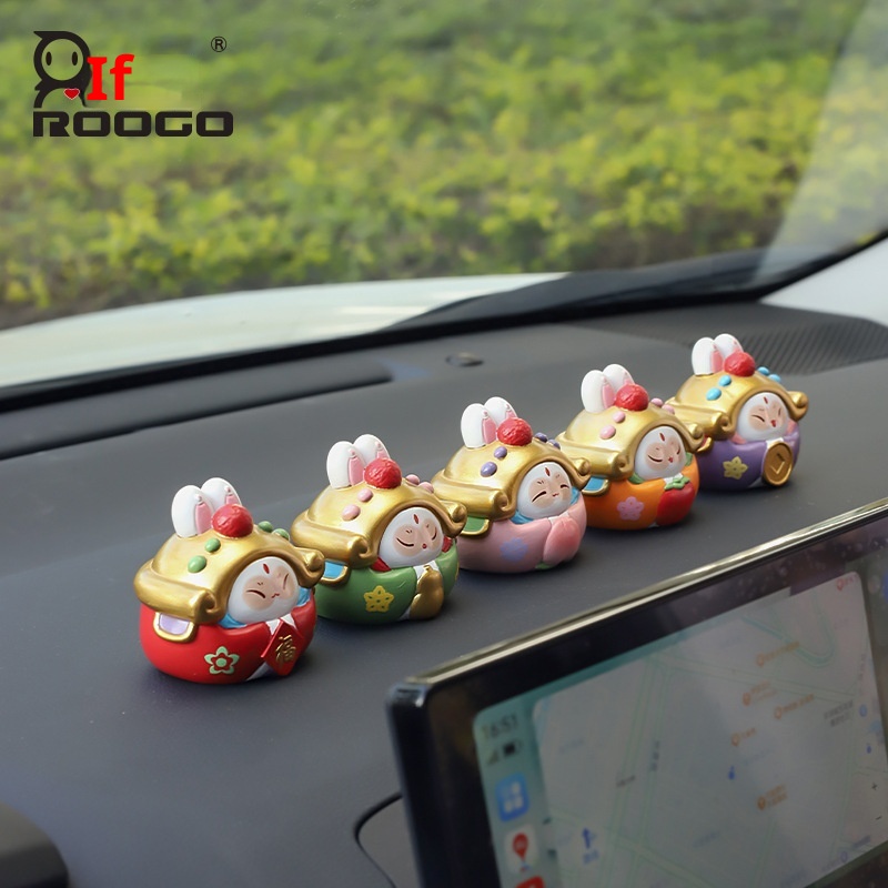 Ornamento per auto in resina per interni del mercato culturale e creativo del turismo di Pechino, stile cinese, coniglio, signore, regalo_voghion.com