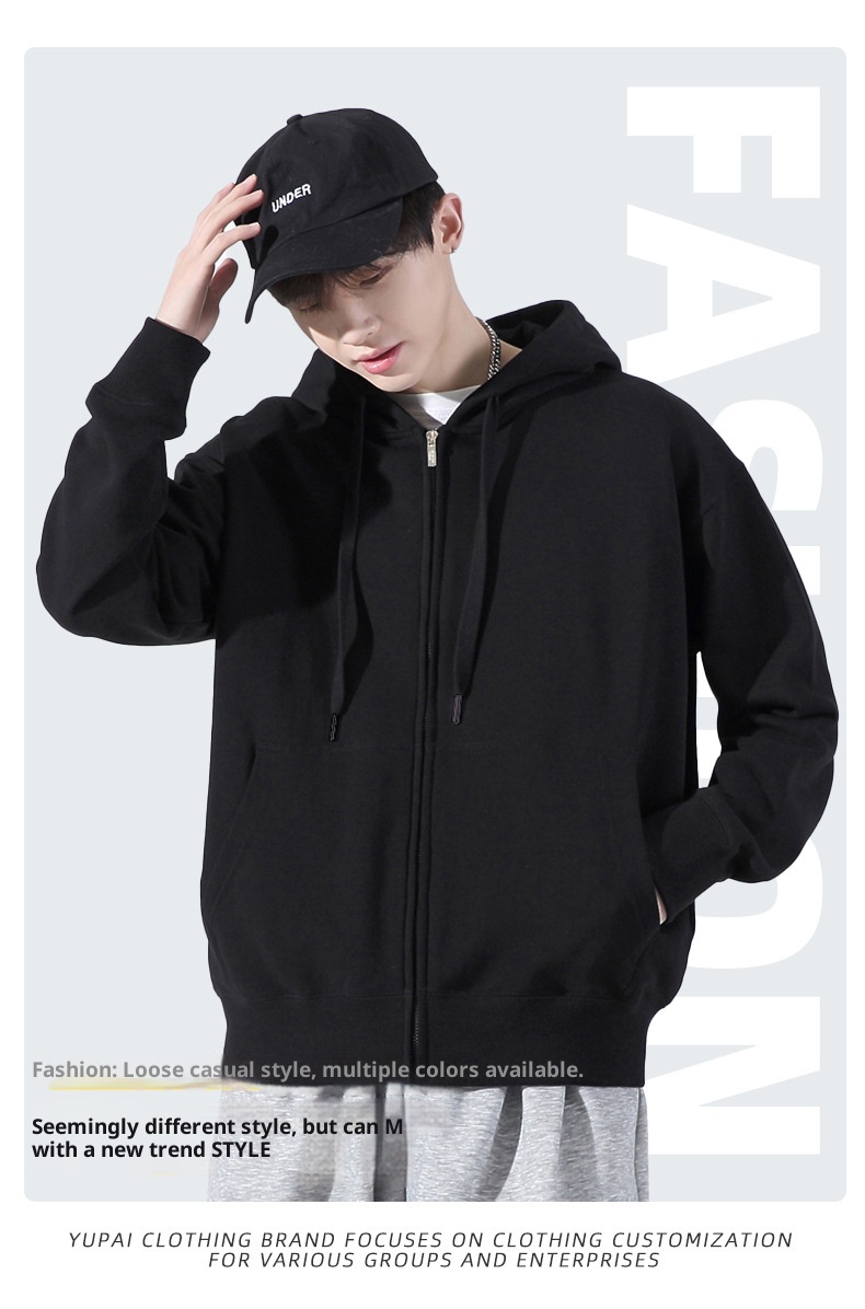 ragazzo Ragazzo National Trend Cardigan pesante con ricamo Unisex Cappotto in spugna con spalle cadenti Felpa con cappuccio e cerniera Stampa personalizzata_voghion.com