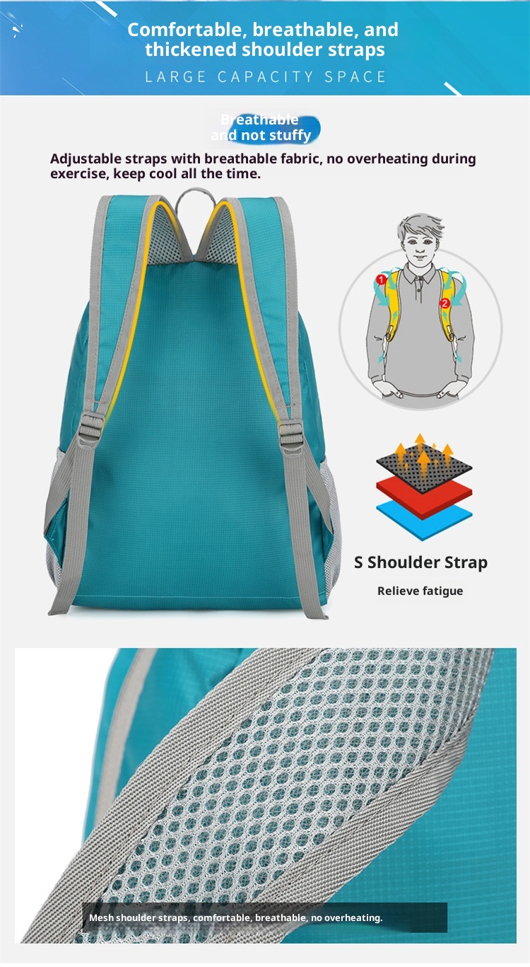 Zaino sportivo da uomo e da donna ActiveGo, leggero e di grande capacità, per attività all'aperto, trekking, alpinismo e altro ancora._voghion.com