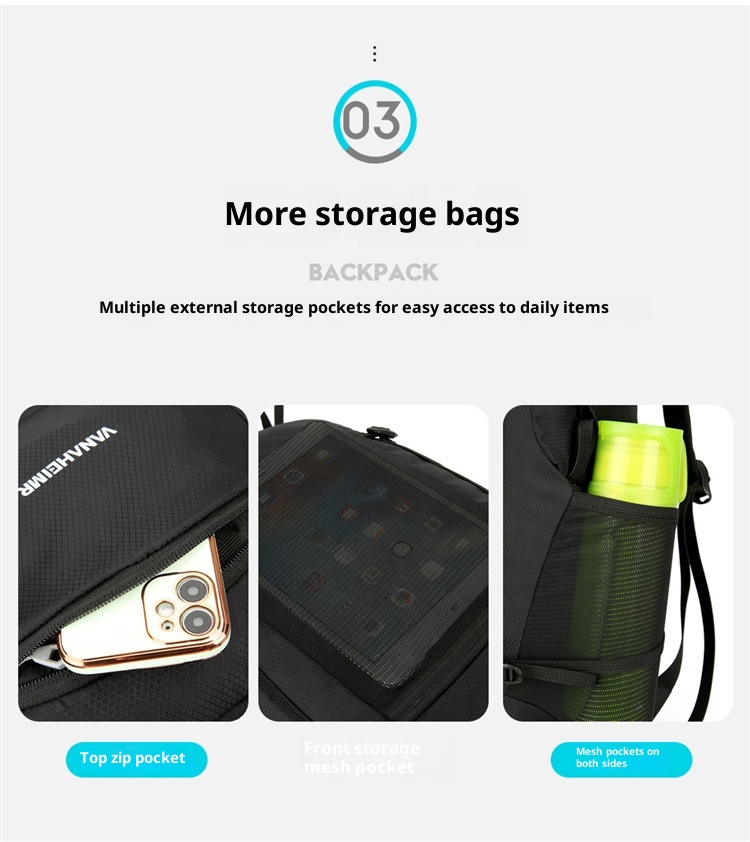 ActiveGo Warnerheim Hiking Men Folding Waterproof Trekking Bag Women Casual Large Capacity Lightweight Backpack_voghion.com