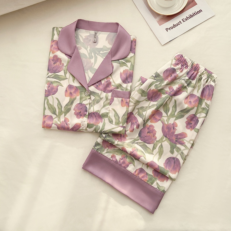 Pigiama ChicShe Tulip da donna, dolce e di alta qualità, per la casa, 2024, nuovo set primavera e autunno a maniche lunghe, adatto per abbigliamento esterno_voghion.com