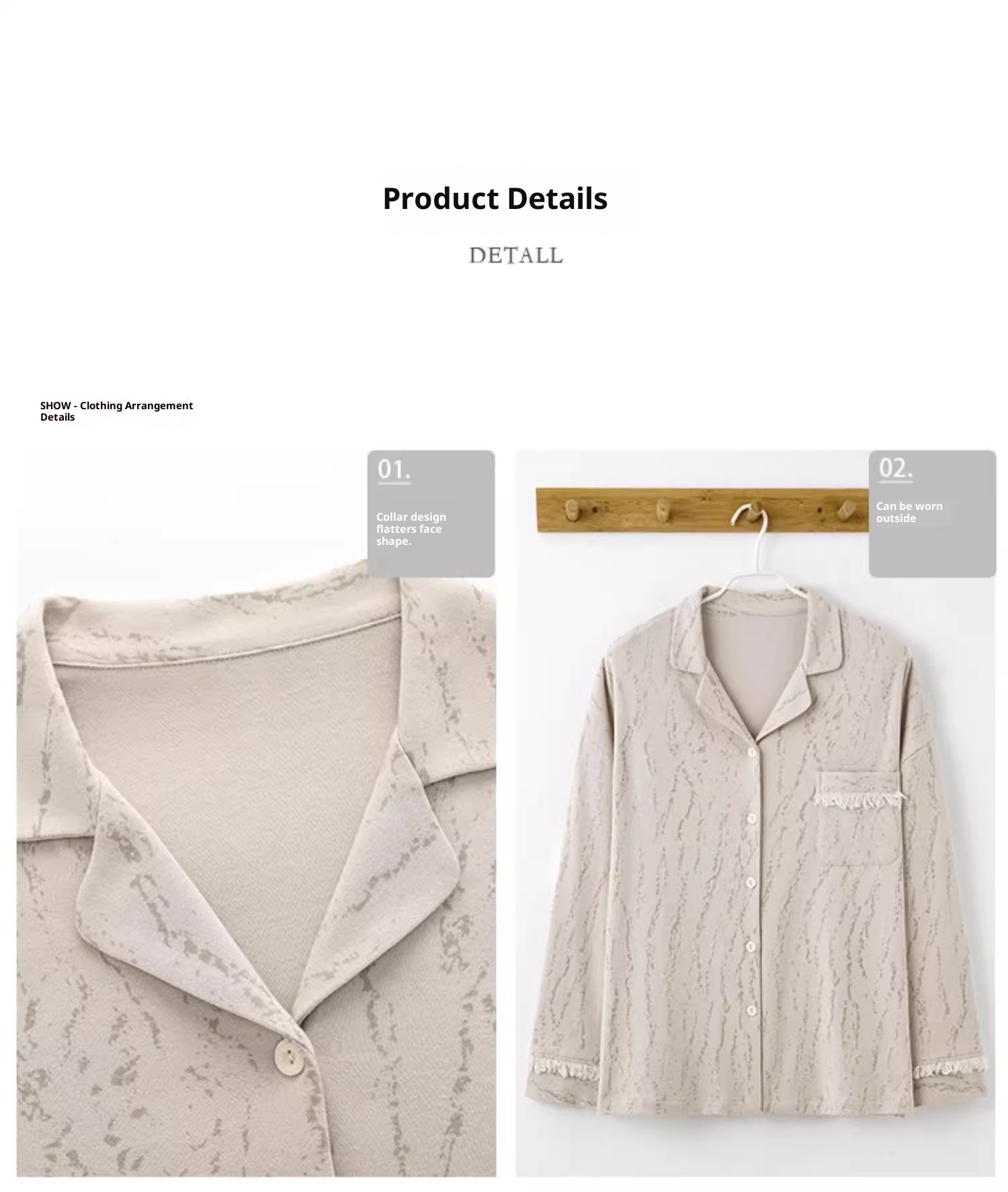 ChicShe Minimalistischer gestreifter Partner-Pyjama im koreanischen Stil für Damen, Neuheit Frühling/Herbst/Winter 2025, hochwertiges Design mit langen Ärmeln und Hose, Homewear_voghion.com