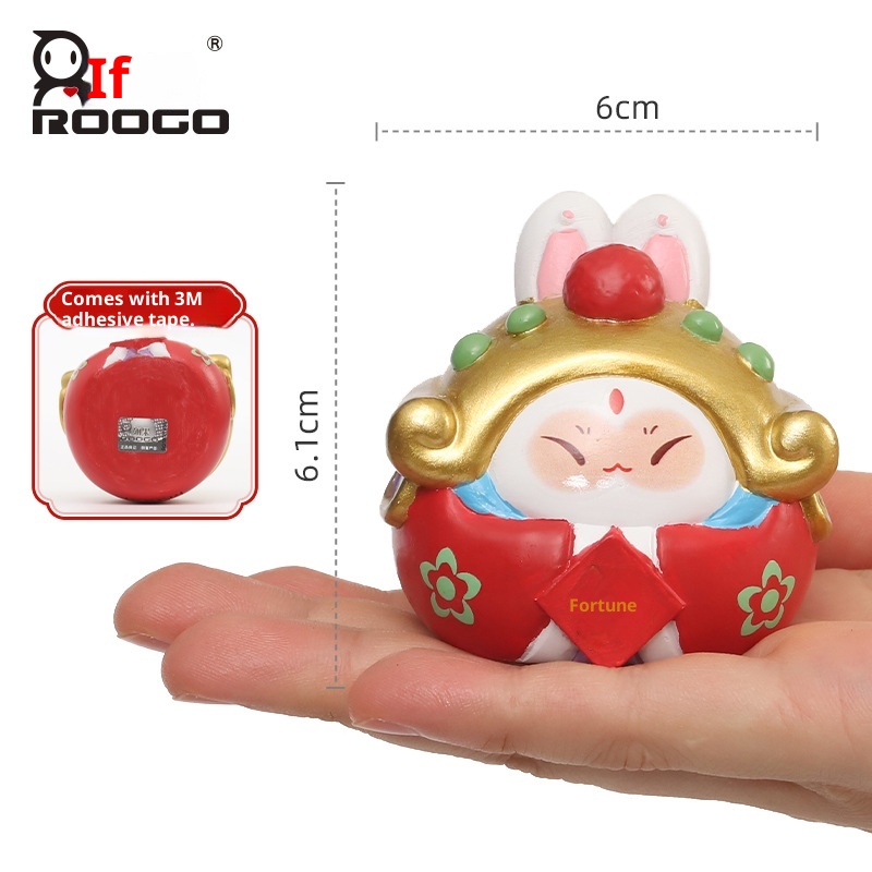 Ornamento per auto in resina per interni del mercato culturale e creativo del turismo di Pechino, stile cinese, coniglio, signore, regalo_voghion.com