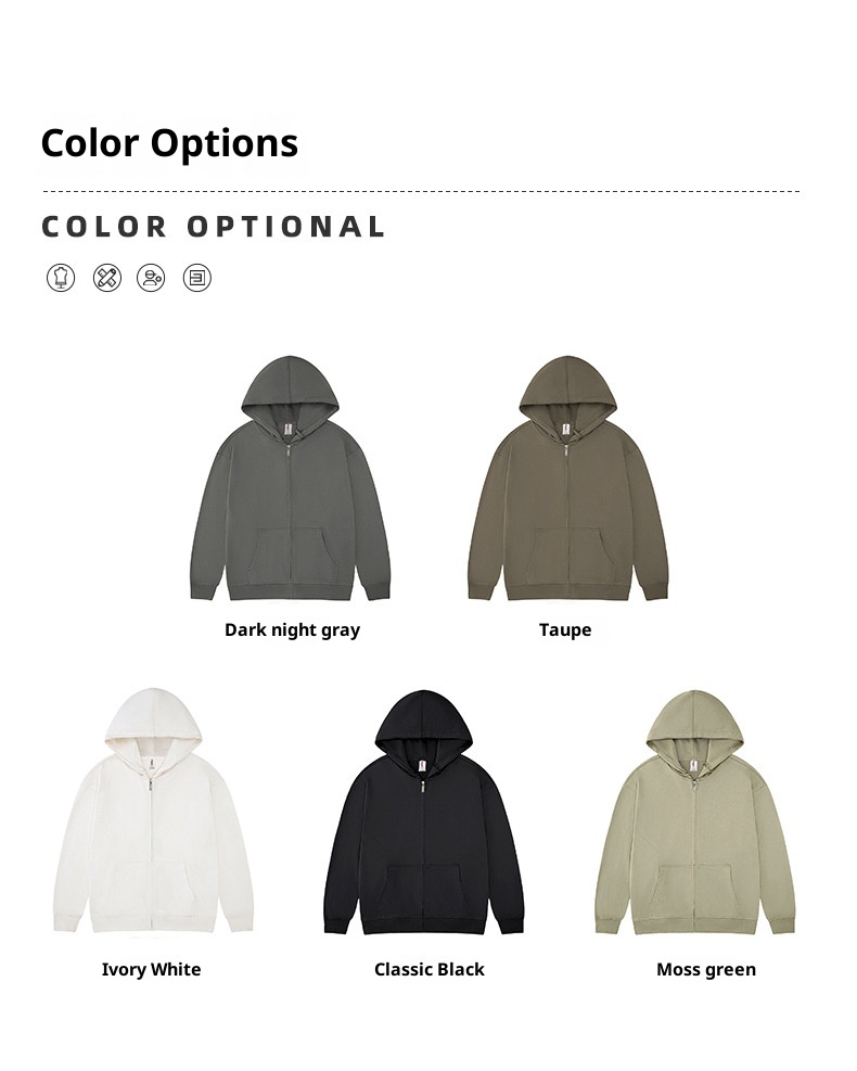 ragazzo Ragazzo National Trend Cardigan pesante con ricamo Unisex Cappotto in spugna con spalle cadenti Felpa con cappuccio e cerniera Stampa personalizzata_voghion.com