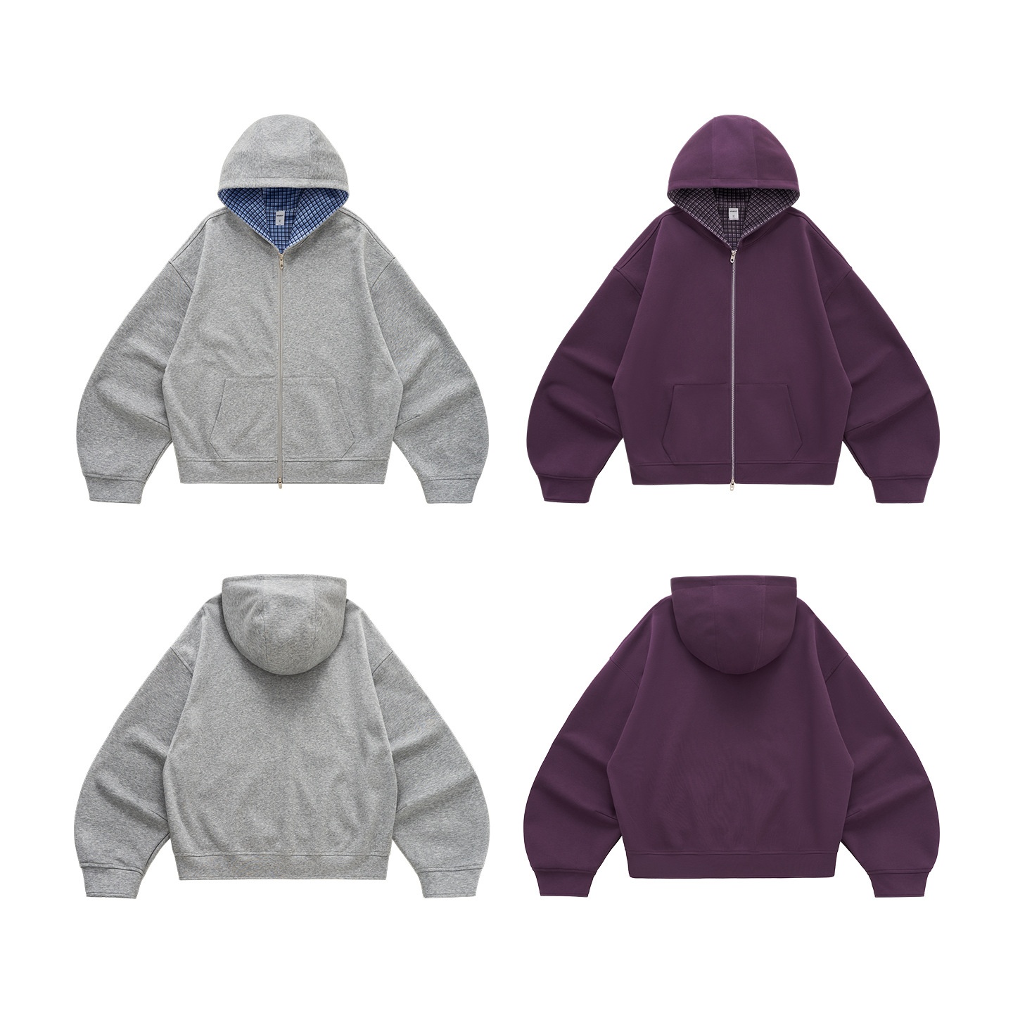 boy Boy Jie Zhan Men's Clothing|Boxy Plaid Two-tone Jacket 25 Autumn New European And American Short Casual Couple Hooded_voghion.com