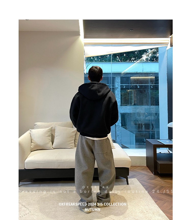 boy Boy 2025 Cardigan Sweatshirt Unisex Spring Autumn Zipper Hooded American Retro Style Regular Shoulder Jacket_voghion.com