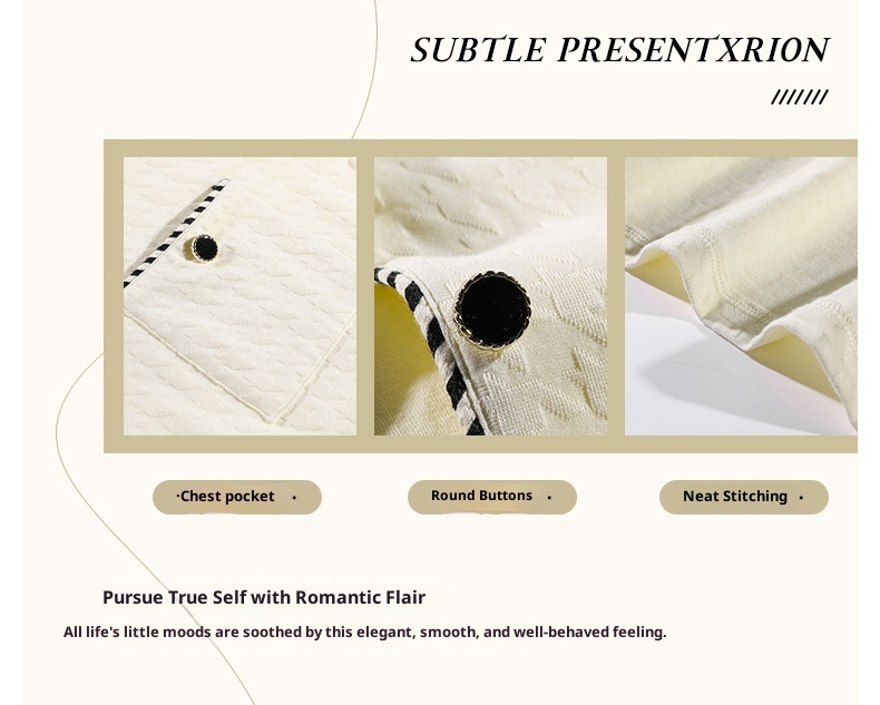 Pigiama da donna in puro cotone con motivo pied de poule ChicShe, primavera-estate, nuovo cardigan con colletto rovesciato e maniche lunghe_voghion.com