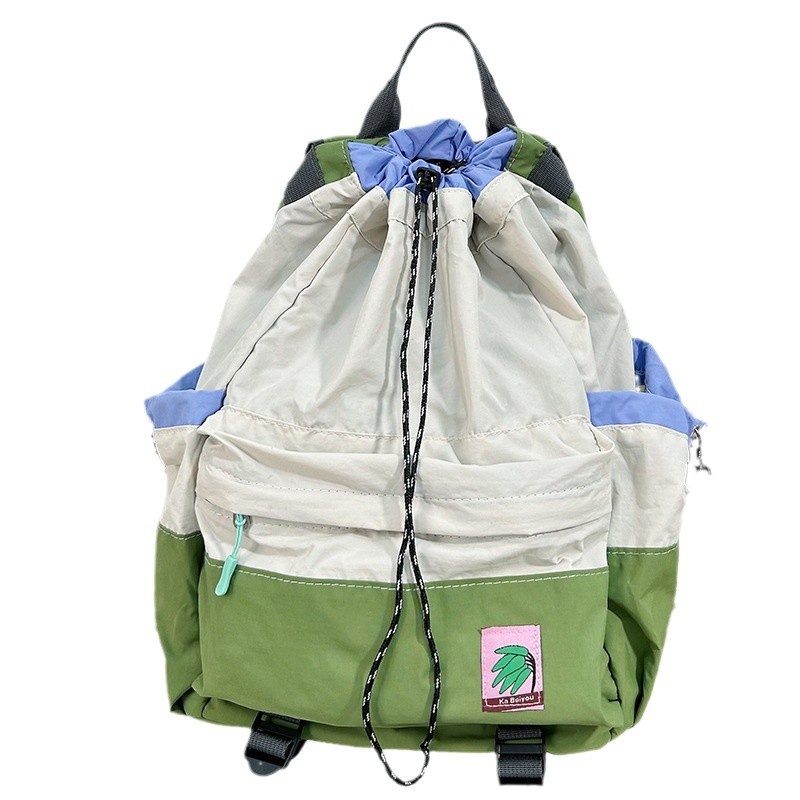 ActiveGo Lightweight Casual Travel Men's Drawstring Bag Women's Outdoor Sports Hiking Large Capacity Pleated Backpack_voghion.com