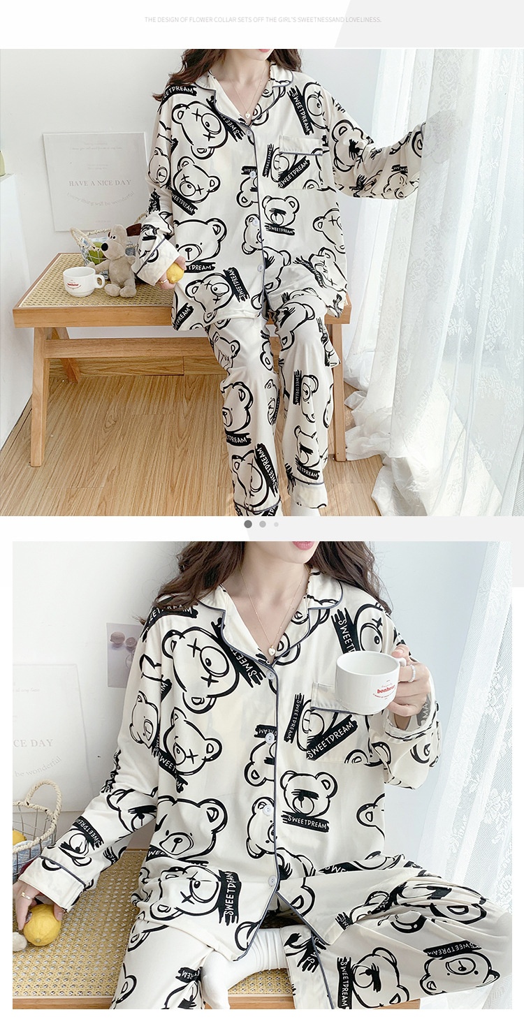 ChicShe Cross-Border Women's Pajamas Spring Long Sleeve 2024 New Autumn And Winter Plus Size Thin Loose Cardigan Loungewear_voghion.com