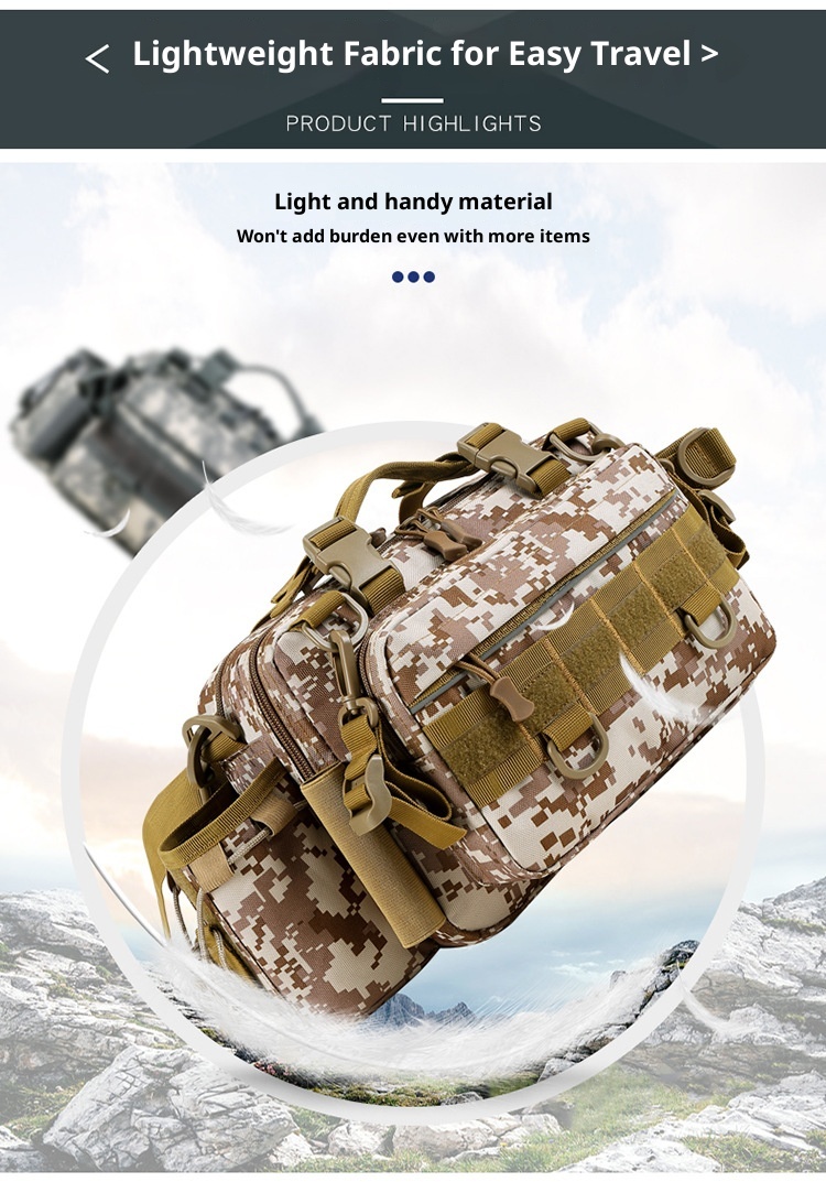 Zaino sportivo da uomo ActiveGo Lure, multifunzionale, con tracolla singola, mimetico, per attività all'aperto, borsa da pesca, grande_voghion.com