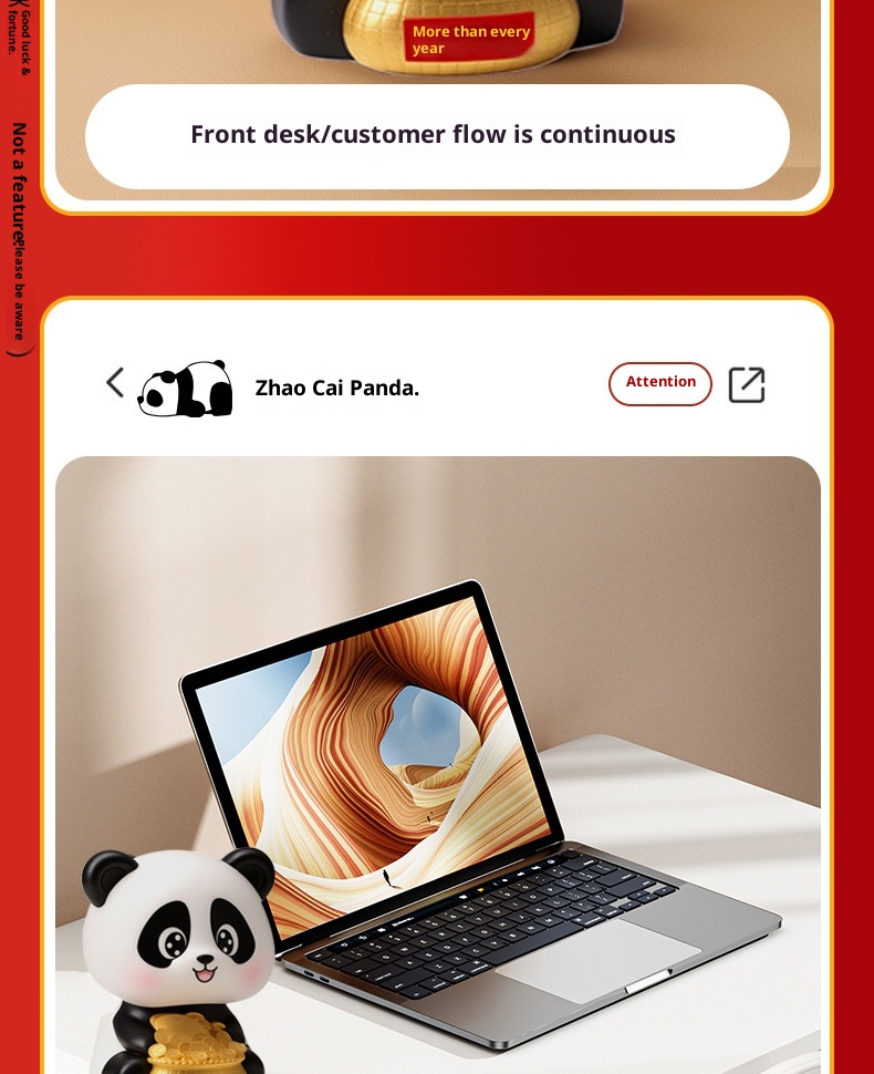 Panda portafortuna solare di tendenza transfrontaliera, decorazione per interni auto, regalo creativo alla moda per la casa_voghion.com