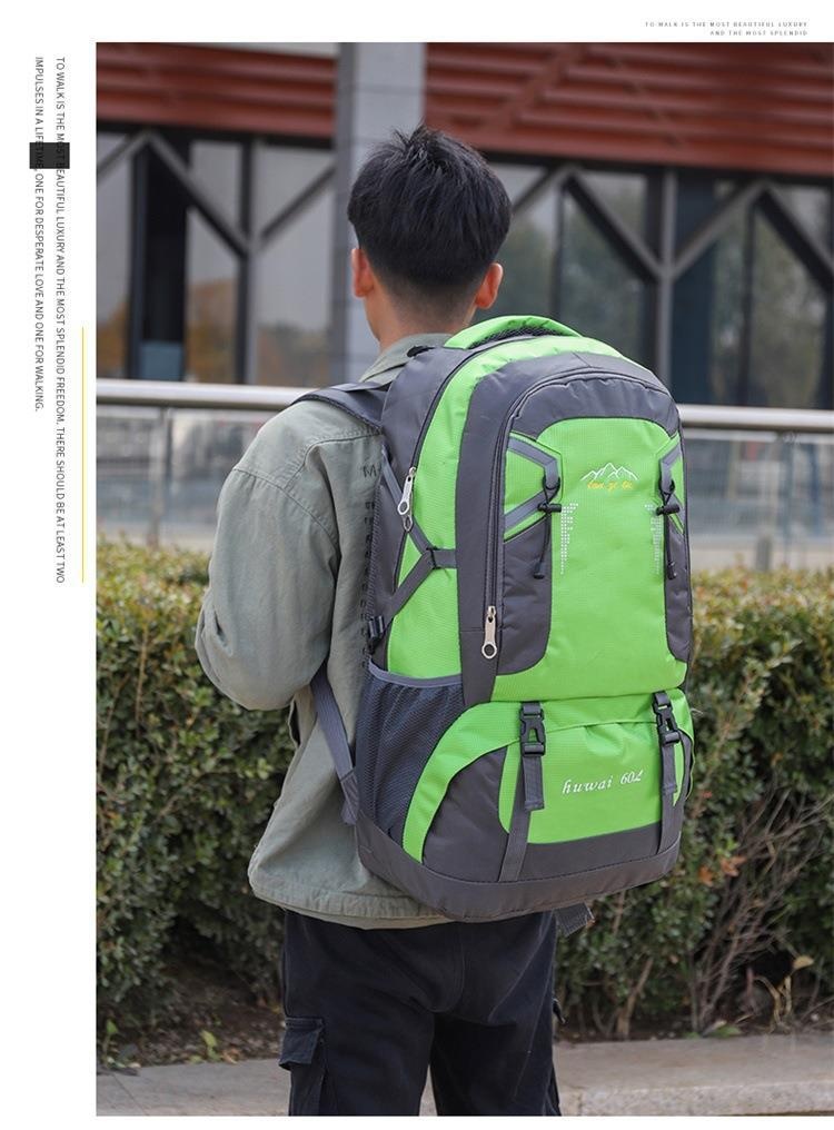 ActiveGo 60L Large Capacity Outdoor Hiking Water-Resistant Nylon Bag Couple Casual Sports Travel Backpack_voghion.com