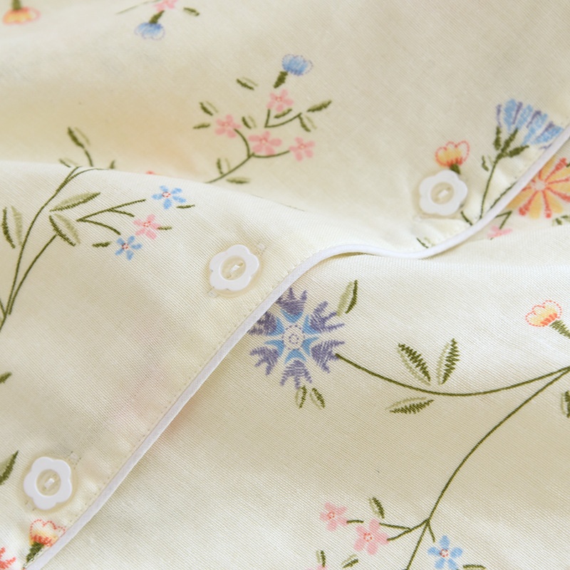 ChicShe, nuovo pigiama da donna in garza a doppio strato, con maniche sottili e pantaloni lunghi, stile giapponese, cardigan in cotone, set da casa primaverile ed estivo_voghion.com