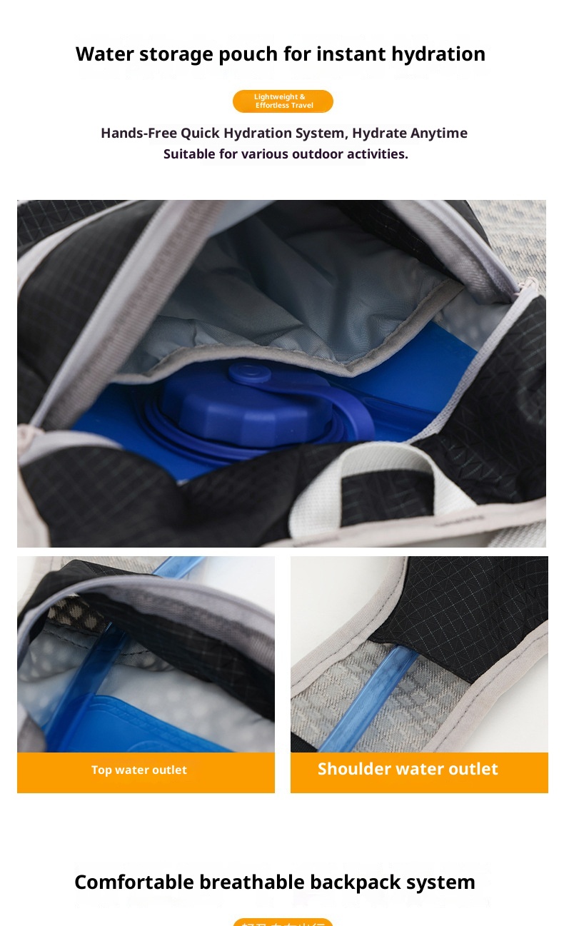 ActiveGo Large Capacity Hiking Water-Resistant Off-Road Cycling Cross-Border Multi-Functional Sports Backpack Marathon Hydration_voghion.com