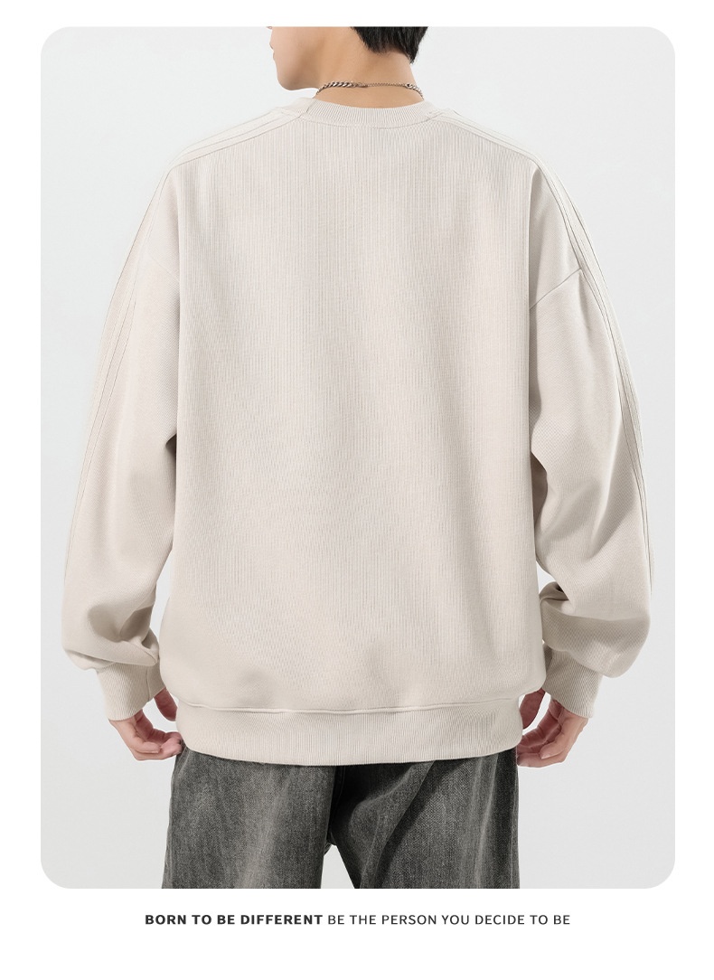 boy Boy Boy Heavyweight Sweatshirt Simple Print Basic Style Casual Trendy Crew Neck Pullover Inner Wear Long Sleeve Top Men's Jacket_voghion.com