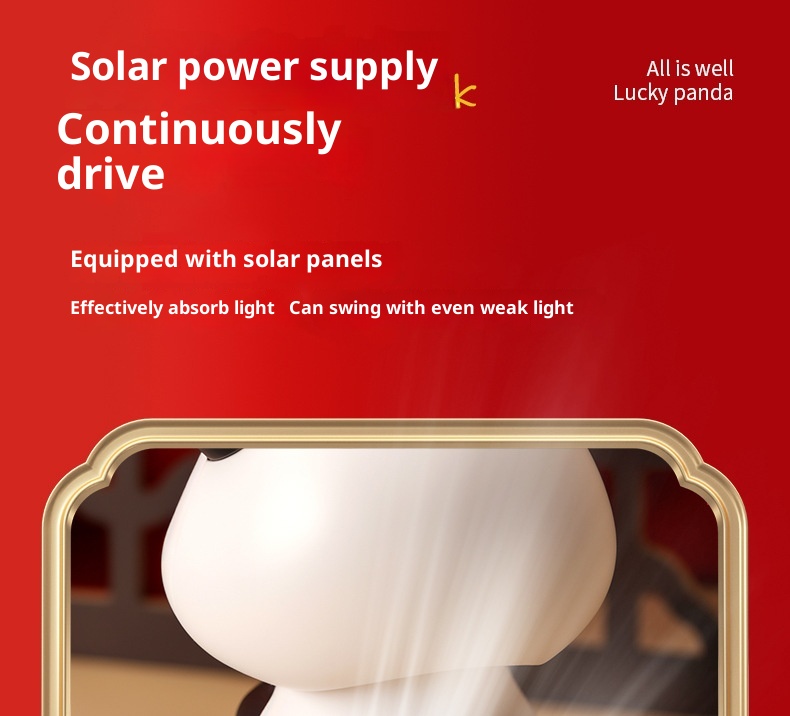 Panda portafortuna solare di tendenza transfrontaliera, decorazione per interni auto, regalo creativo alla moda per la casa_voghion.com