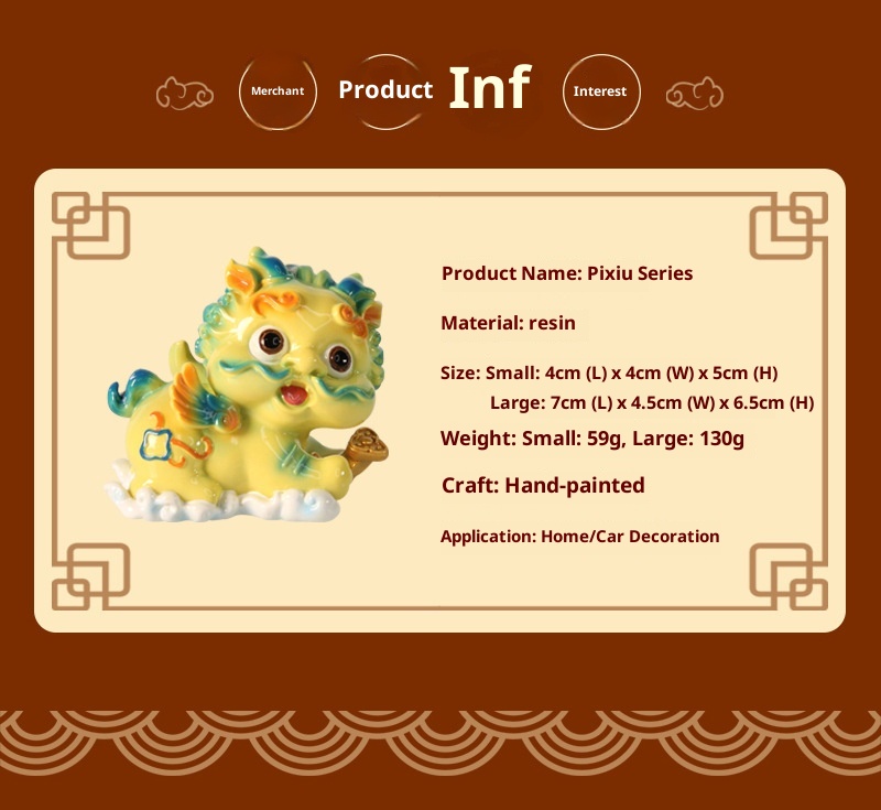 Simpatico cartone animato Pixiu Figurina Creativo Decorazione per la casa Resina Auto Ornamento Negozio Vendita calda All'ingrosso_voghion.com