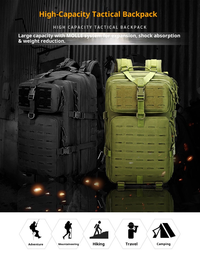 ActiveGo Men's And Women's Outdoor Sports Large Capacity Backpack Camping Hiking Tactical Travel Mountaineering Bag_voghion.com
