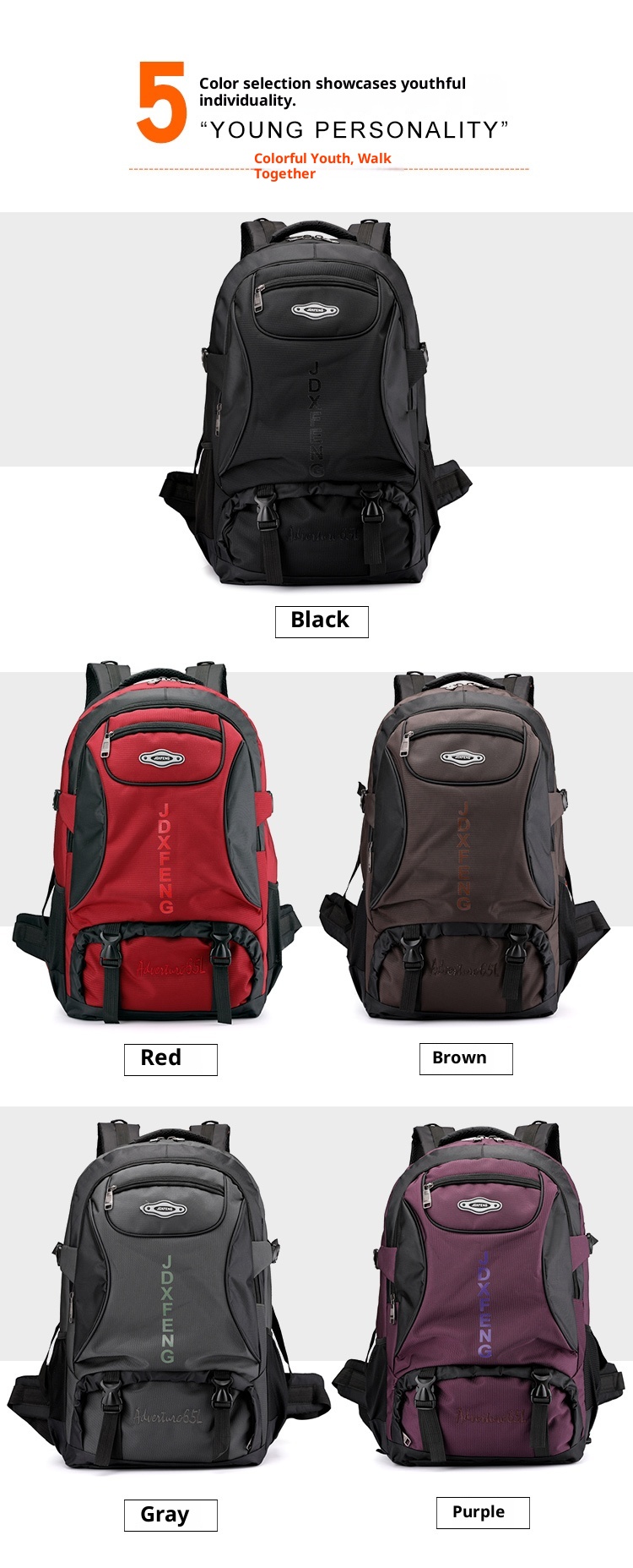 ActiveGo Outdoor Men Large Capacity Lightweight Casual Hiking Backpack Women Waterproof Travel Mountaineering Bag_voghion.com