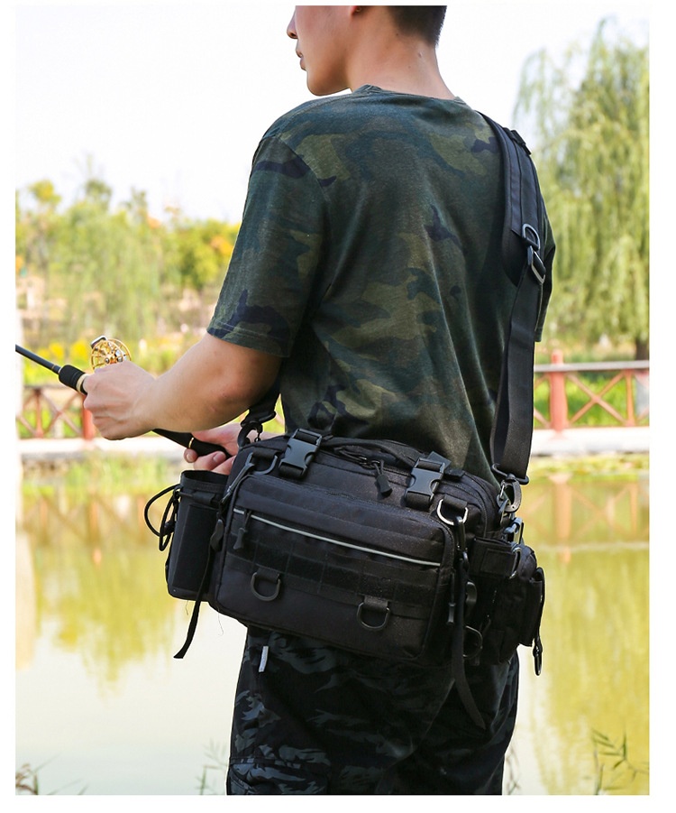 Zaino sportivo da uomo ActiveGo Lure, multifunzionale, con tracolla singola, mimetico, per attività all'aperto, borsa da pesca, grande_voghion.com