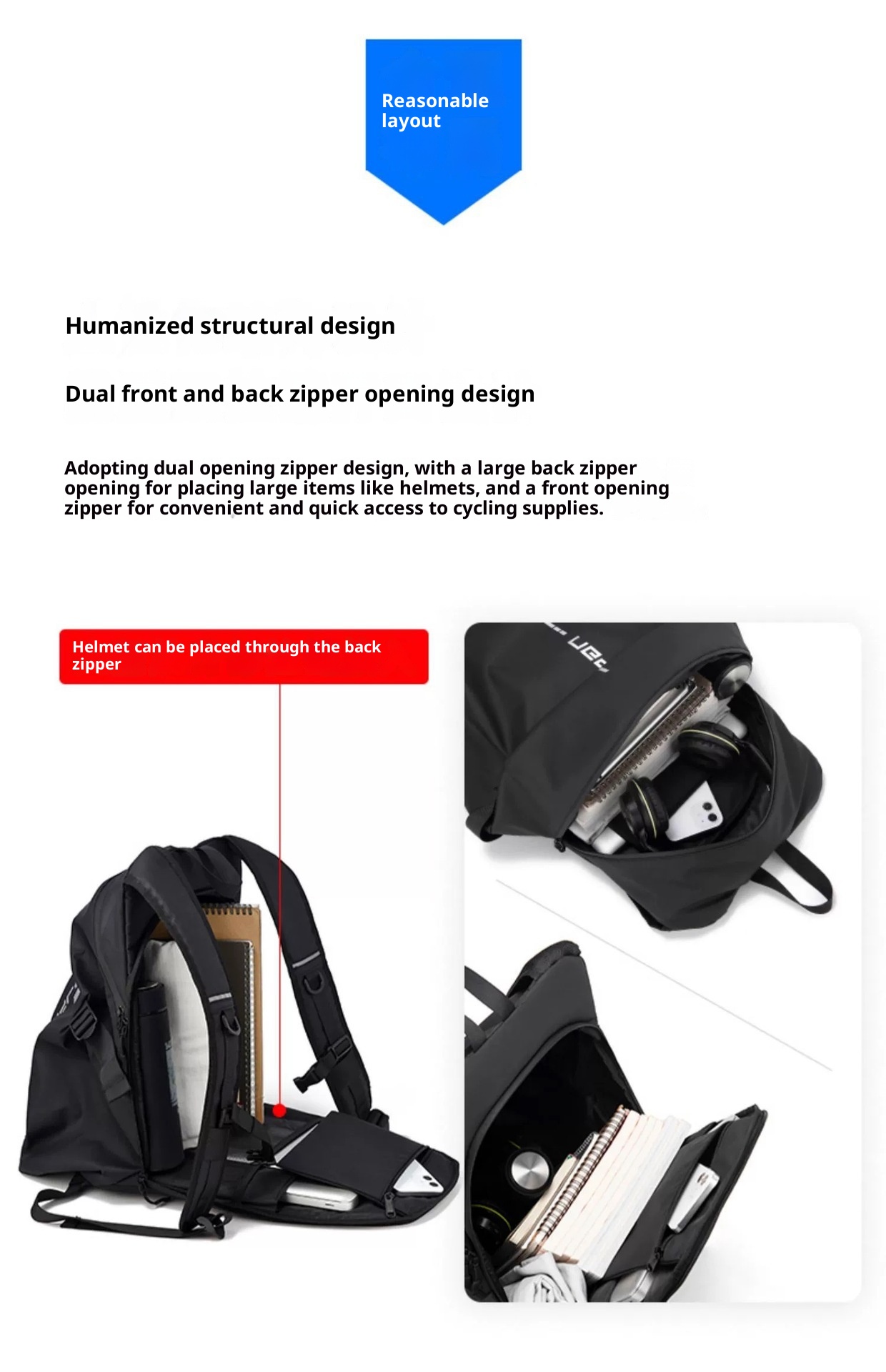 ActiveGo Helm auf Lager Outdoor-Sportarten Reiten Großer Fassungsvermögen Multifunktionaler wasserdichter Rucksack Pendler Motorrad Schultasche_voghion.com