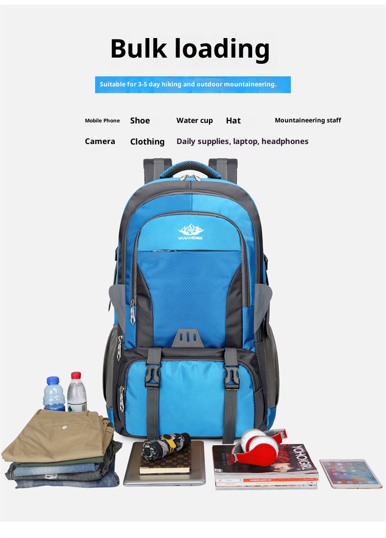 ActiveGo Outdoor Hiking Double Shoulder Men's Travel Bag Large Capacity Women's Lightweight Trekking Backpack_voghion.com