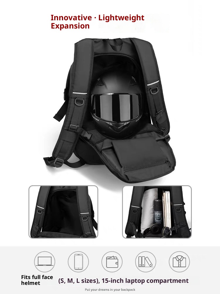 ActiveGo Helm auf Lager Outdoor-Sportarten Reiten Großer Fassungsvermögen Multifunktionaler wasserdichter Rucksack Pendler Motorrad Schultasche_voghion.com