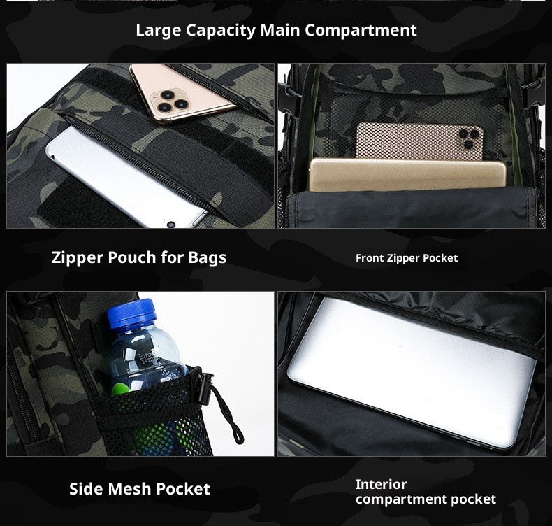ActiveGo Men Outdoor Tactical Backpack Mountaineering Large Capacity Sports Camouflage School Camping Luggage Bag Air Cushion_voghion.com