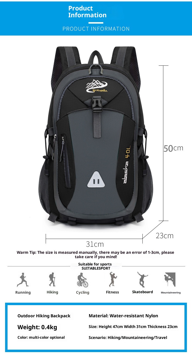 ActiveGo Foreign Trade New Multifunctional Hiking For Men Outdoor Trekking Large Capacity Travel Bag USB Charging Casual Backpack_voghion.com