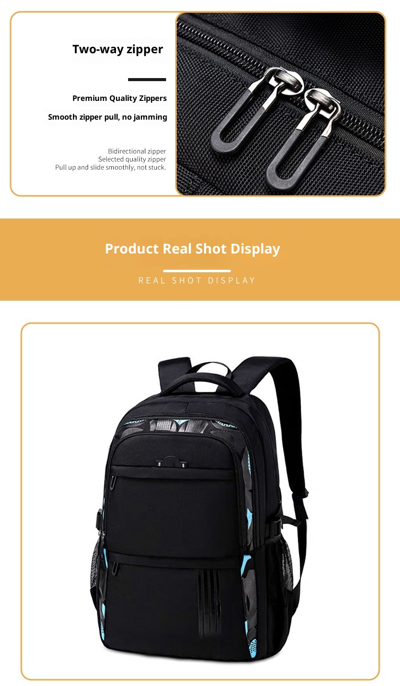 ActiveGo In Stock Korean Version Large Capacity Personality Multi-Functional School Bag Men's Business Travel Backpack Commuting_voghion.com
