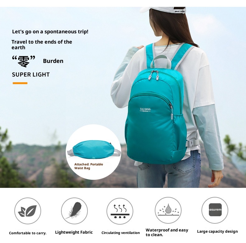 ActiveGo Backpack Handheld Women's Hiking Outdoor Sports Travel Cycling Large Capacity Foldable Waist Bag Lightweight Waterproof_voghion.com
