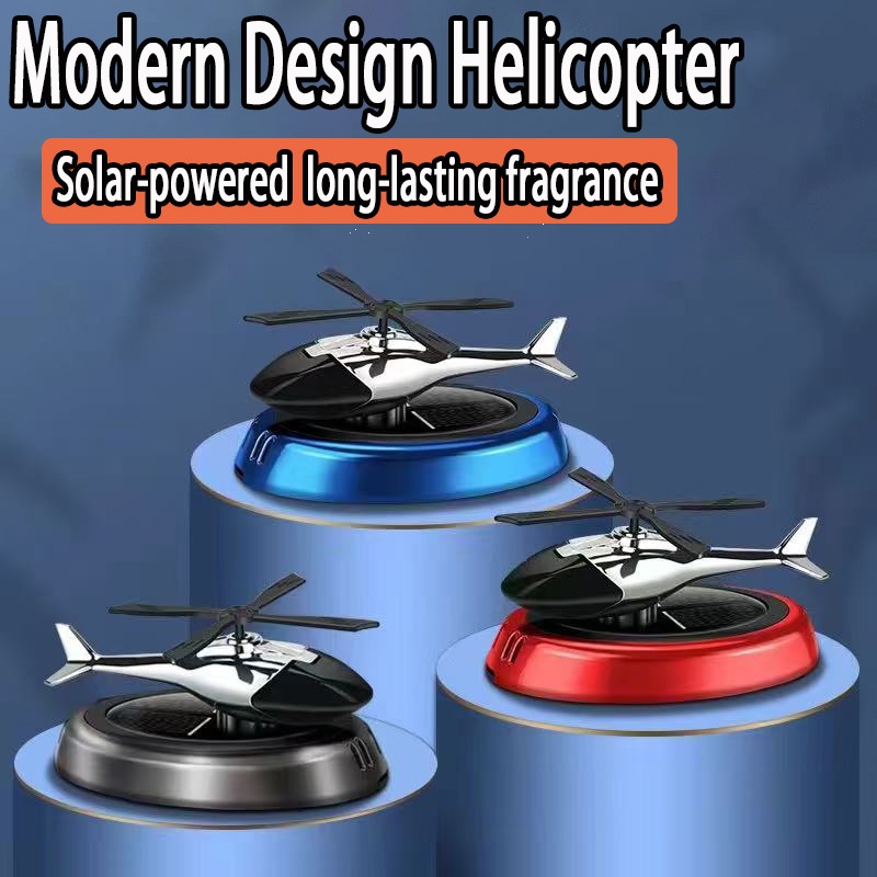 Ornamento di profumo per aromaterapia a forma di elicottero solare, profumo fresco, deodorante per interni auto a lunga durata, decorazione di alta qualità_voghion.com